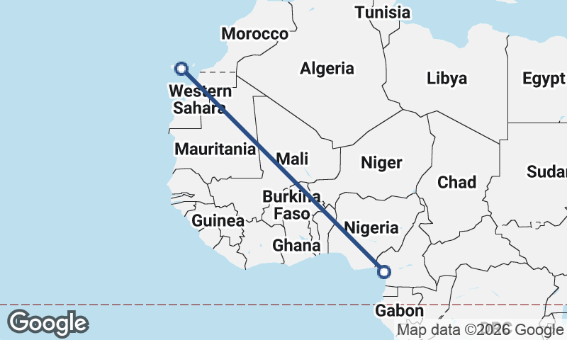 Douala to Las Palmas de Gran Canaria