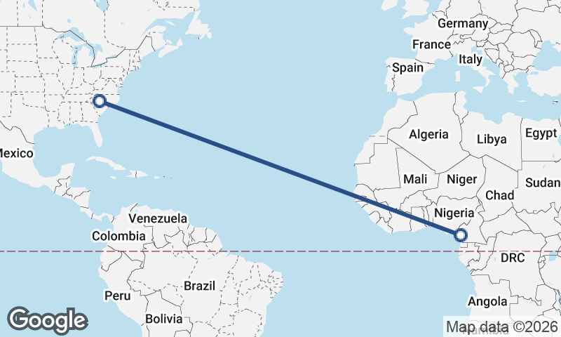 Douala to Charlotte