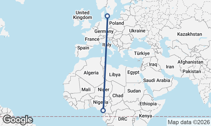 Douala to Copenhagen