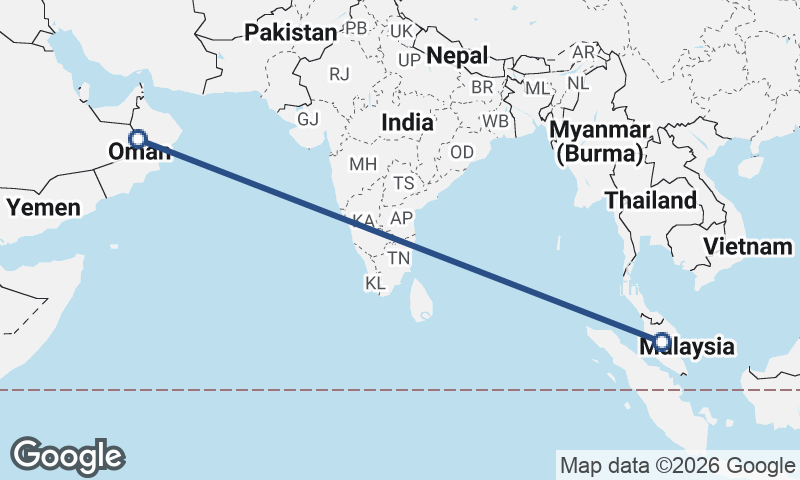 Malaysia to Oman