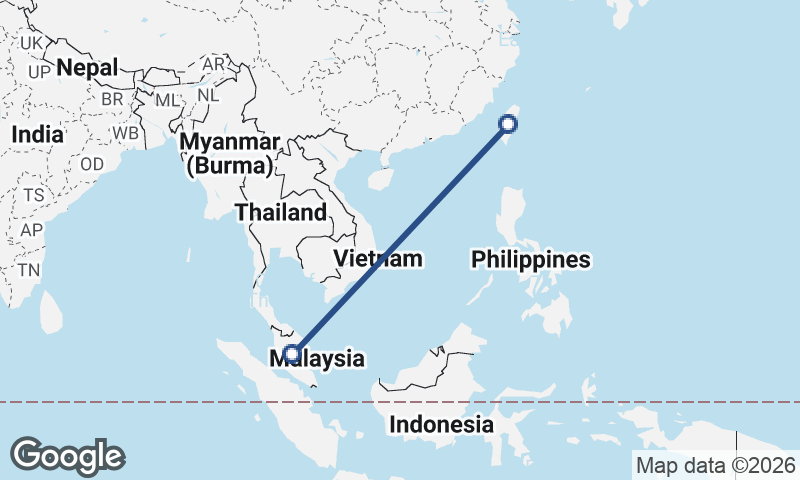 Malaysia to Taiwan