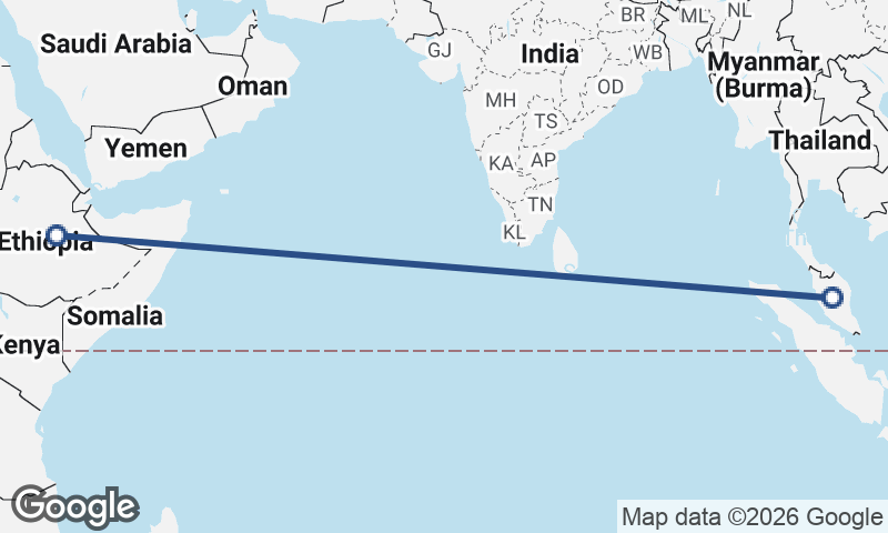 Malaysia to Ethiopia