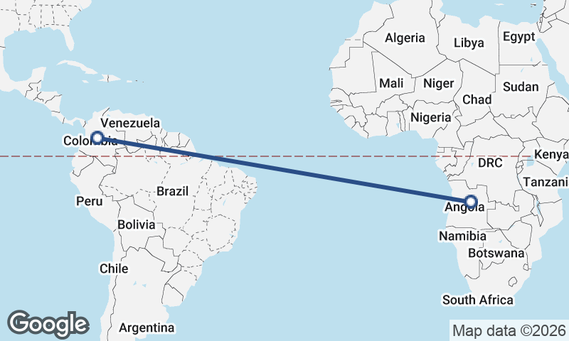 Colombia to Angola