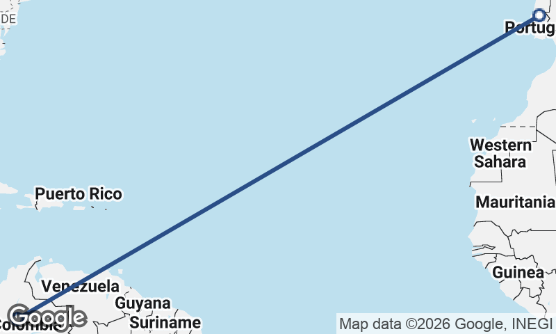 Colombia to Portugal