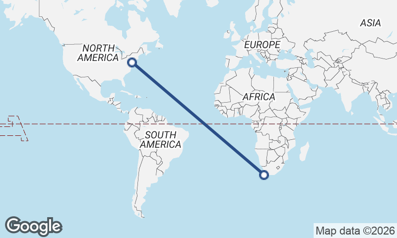 Philadelphia to Cape Town