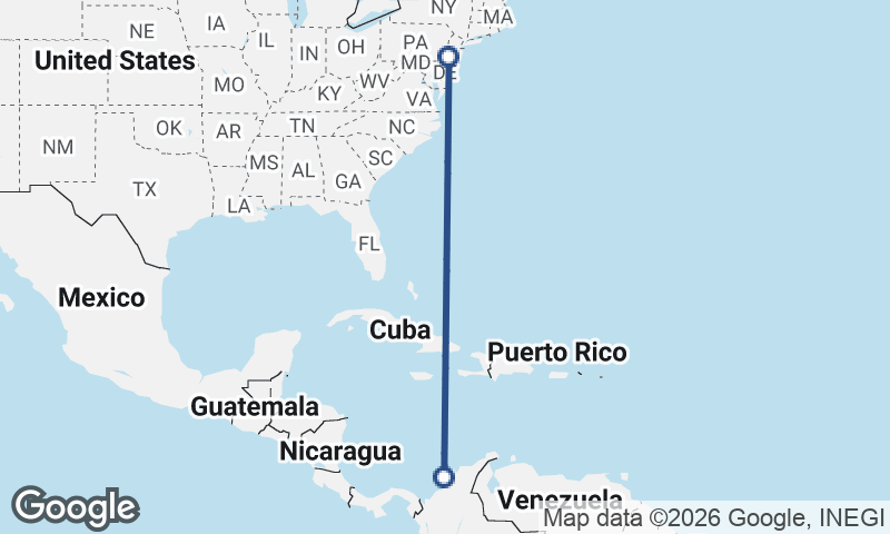 Philadelphia to Cartagena