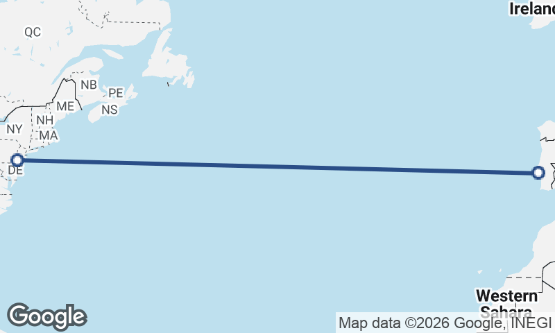 Philadelphia to Lisbon