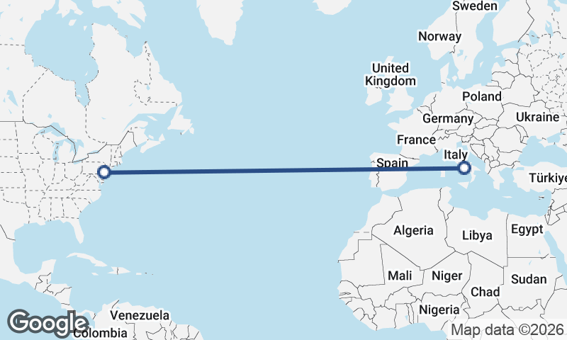 Philadelphia to Naples