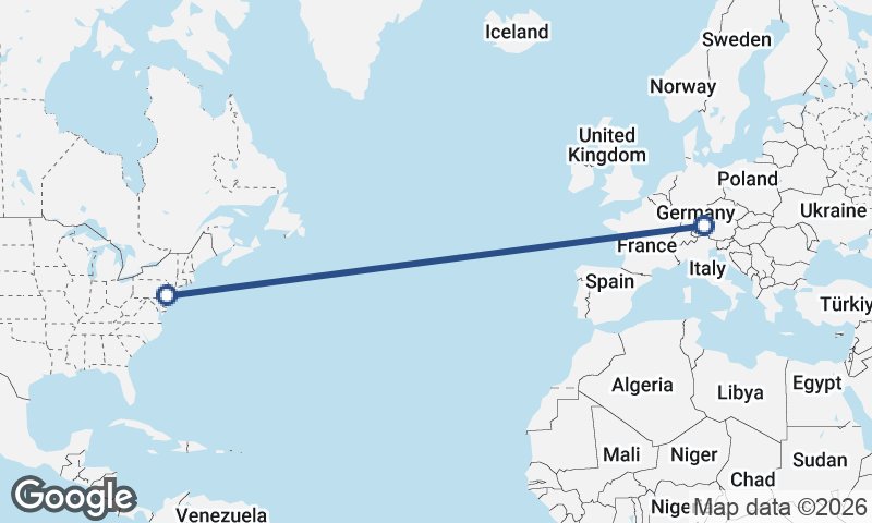 Philadelphia to Munich