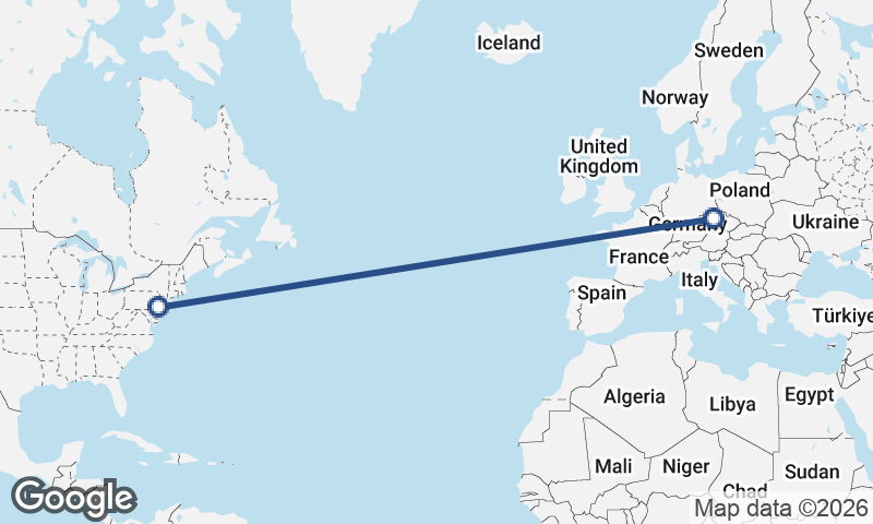 Philadelphia to Prague