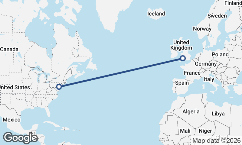 Philadelphia to Cardiff