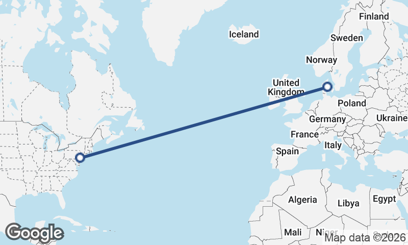 Philadelphia to Aarhus