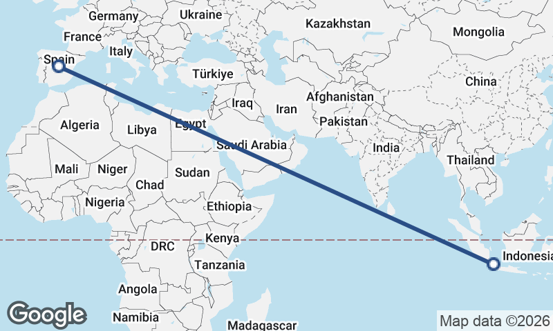 Madrid to Jakarta