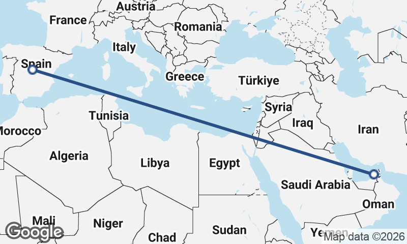 Madrid to Dubai