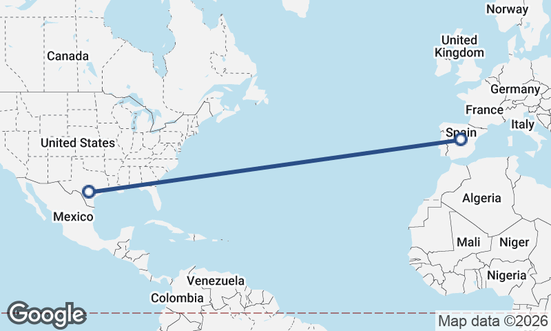 Madrid to San Antonio