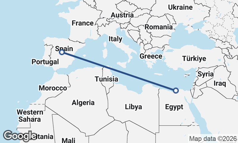 Madrid to Alexandria