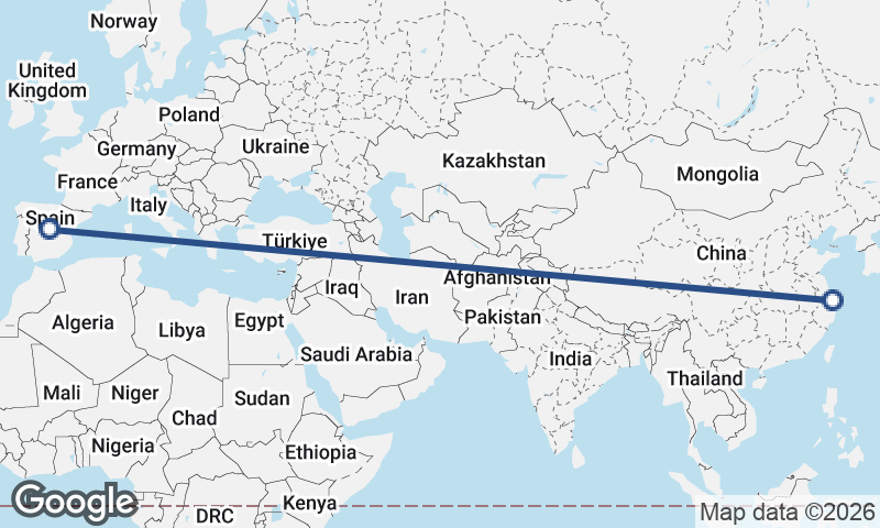 Madrid to Shanghai