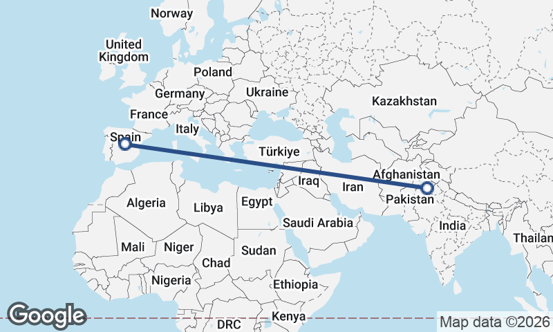 Madrid to Faisalabad