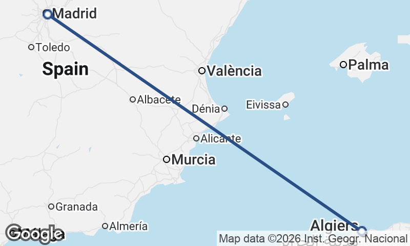 Madrid to Algiers