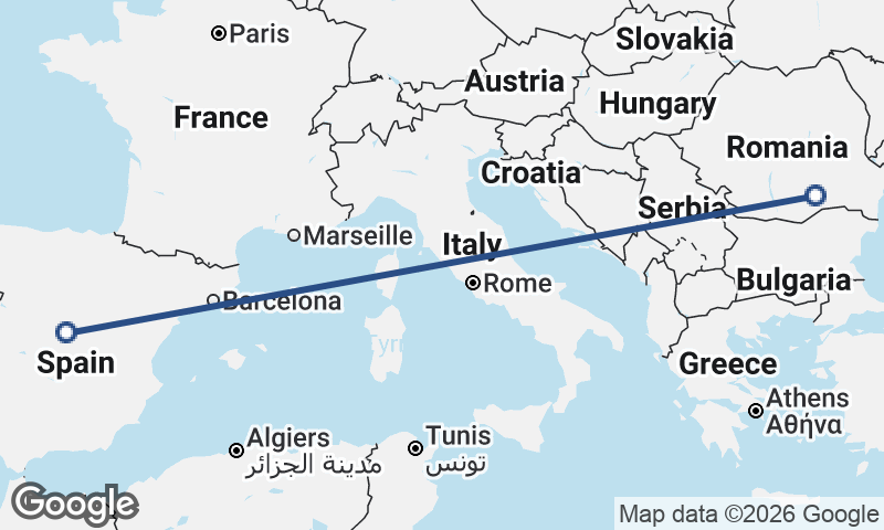 Madrid to Bucharest