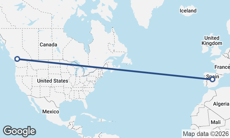 Madrid to Vancouver