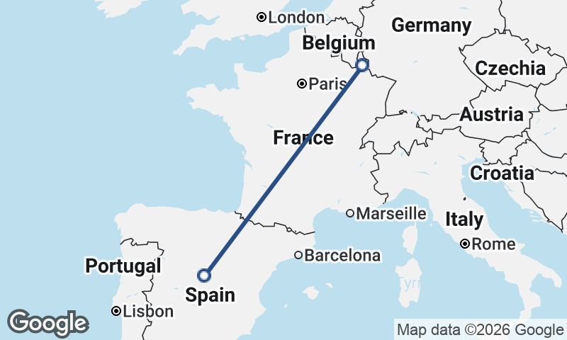 Madrid to Luxembourg City