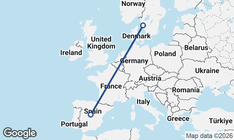 Madrid to Göteborg