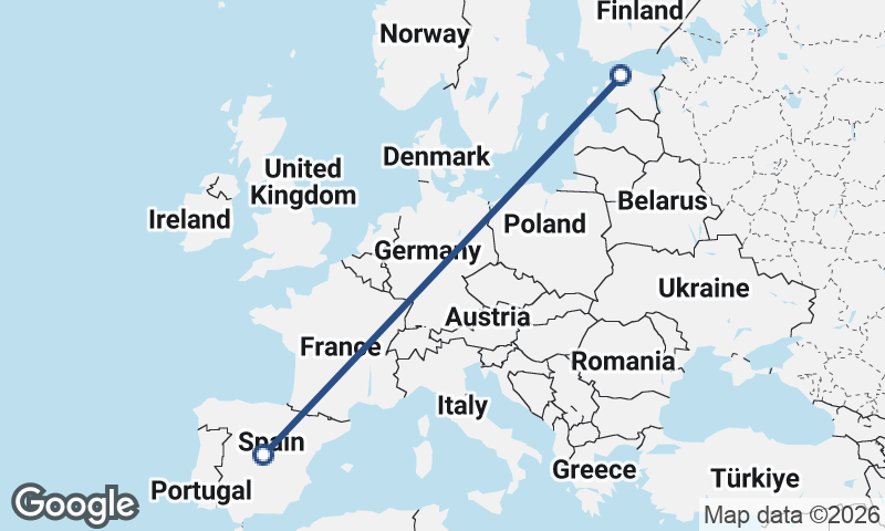 Madrid to Tallinn