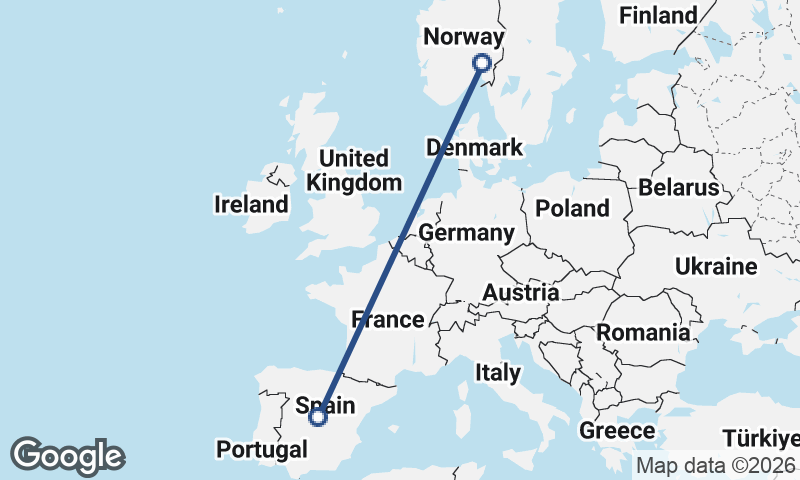 Madrid to Oslo