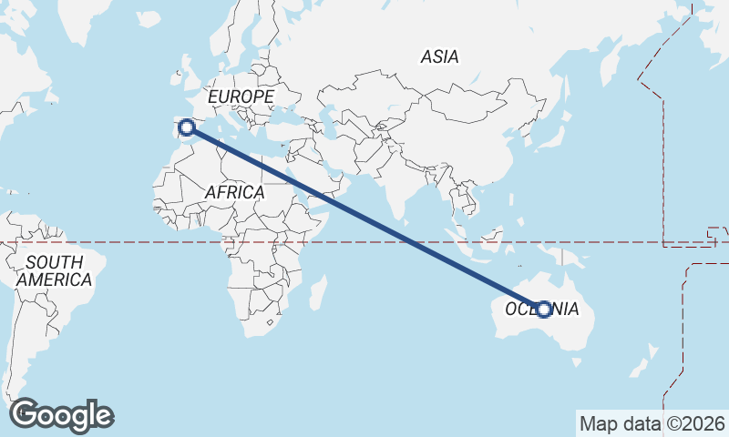 Spain to Australia