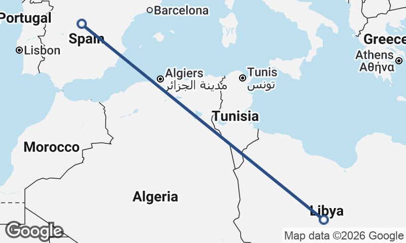 Spain to Libya