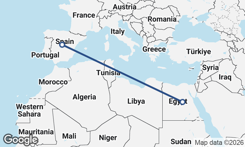 Spain to Egypt