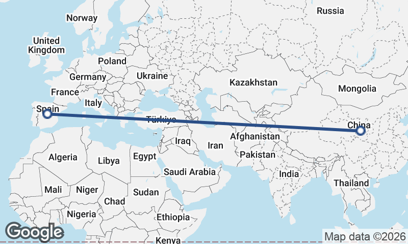 Spain to China