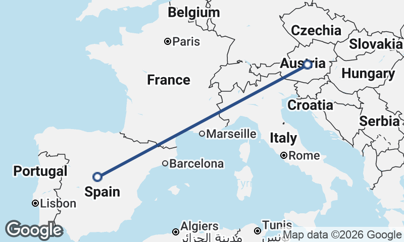 Spain to Austria