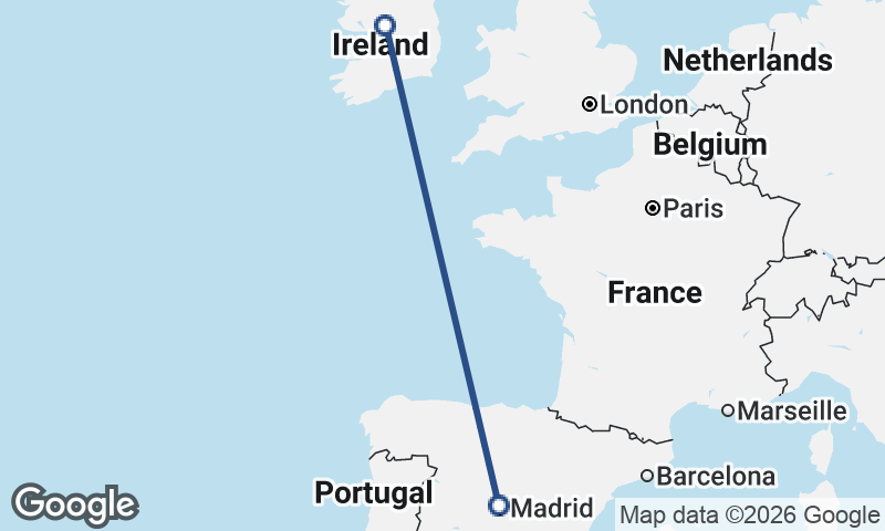 Spain to Ireland