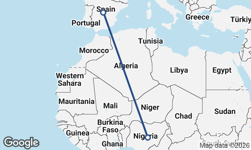 Spain to Nigeria