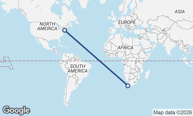 New York to Cape Town