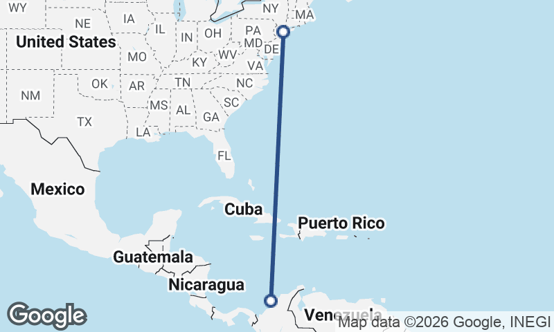New York to Cartagena