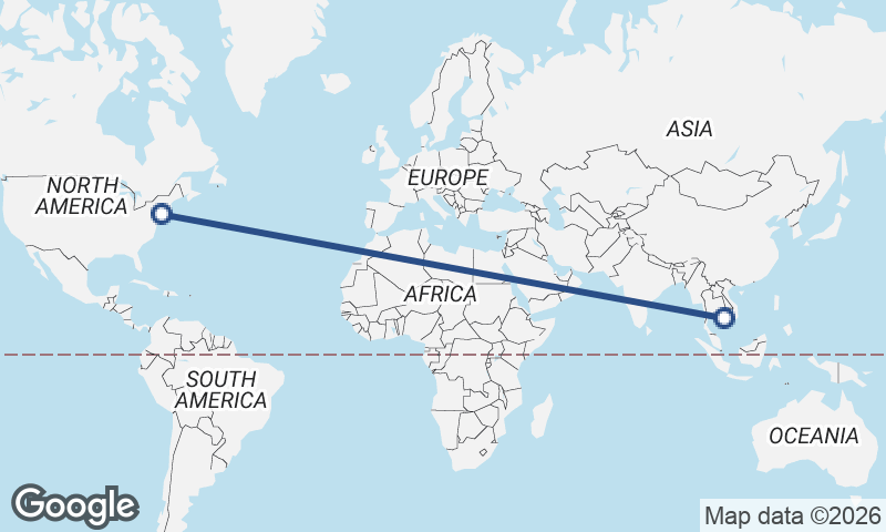 New York to Phnom Penh