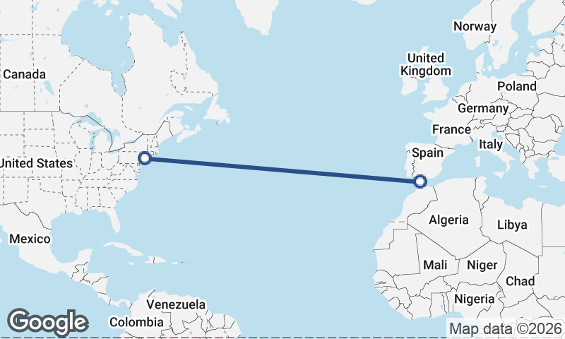 New York to Algeciras