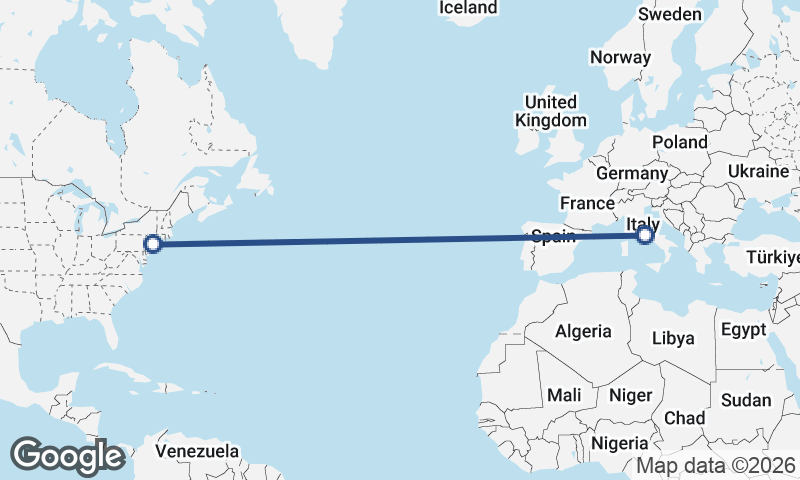 New York to Rome