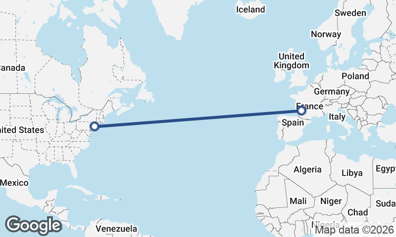 New York to Bordeaux