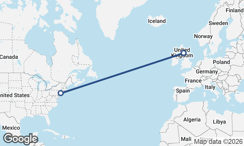 New York to Edinburgh