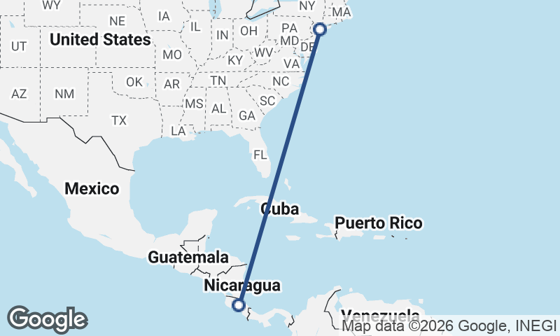 New York to San José