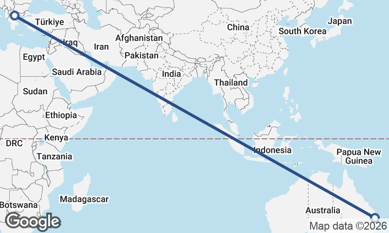 Thessaloníki to Brisbane