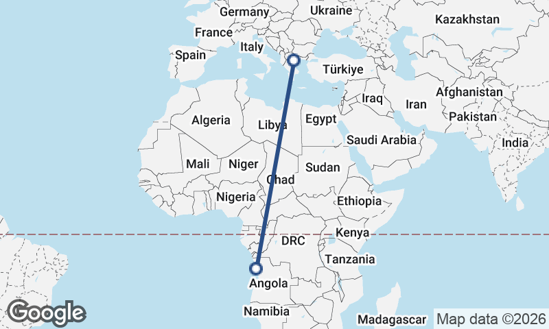 Thessaloníki to Luanda