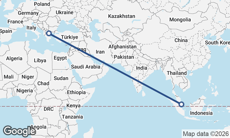 Thessaloníki to Singapore