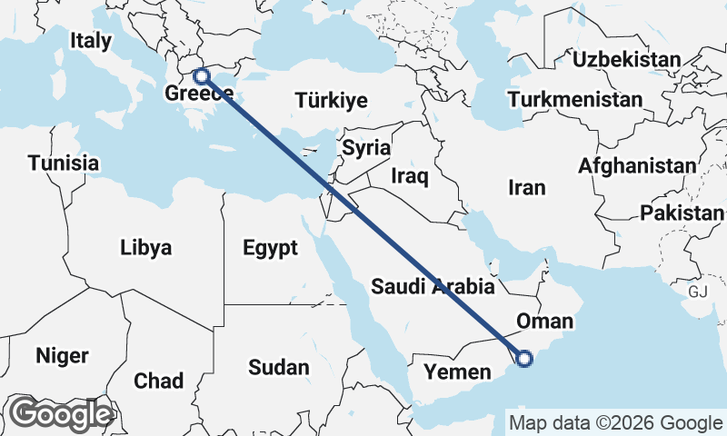 Thessaloníki to Şalālah