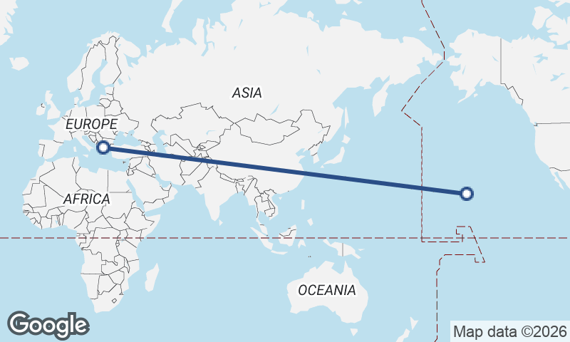 Thessaloníki to Honolulu