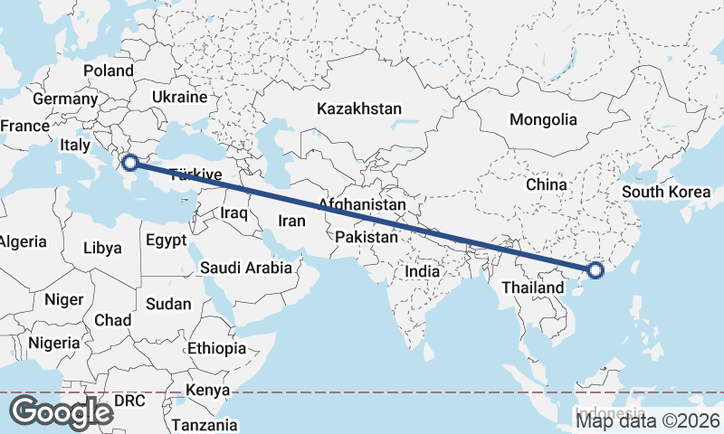 Thessaloníki to Foshan